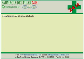 Ejemplo de plantilla de la Farmacia del Pilar